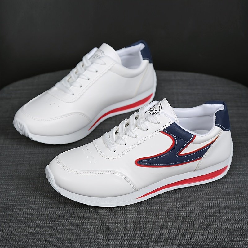 Women??s Colorblock Casual Sneakers, Lace Up Platform Soft Sole Jogging Shoes, Low-top Breathable Fitness Shoes - Image 7