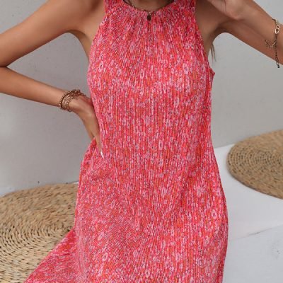 Fashion Floral Print Sleeveless Mini Dress