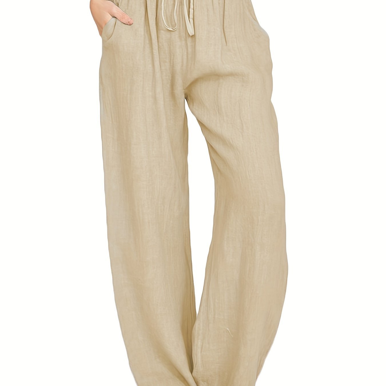 Drawstring Wide Leg Pants, Solid Loose Palazzo Pants, Casual Every Day Pants, Women??s Clothing - Image 5