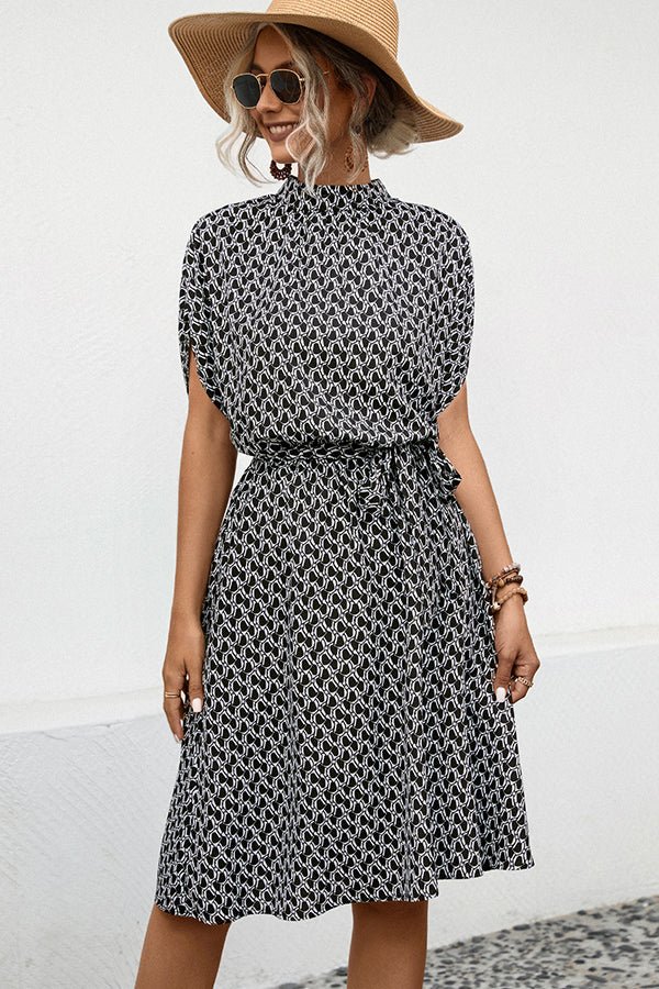 Fashion Print Short Sleeve asual Dress - Image 3