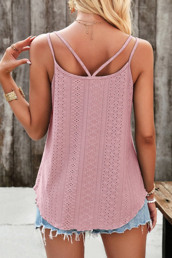 V Neck Zipper Hollow Casual Tops - Image 3