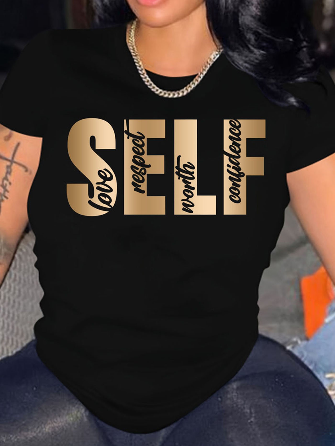 Letter Print Crew Neck T-Shirt, Casual Short Sleeve T-Shirt For Spring & Summer, Women??s Clothing