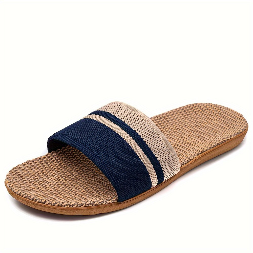 Striped Pattern Slides, Casual Open Toe Flat Summer Shoes, Comfortable Indoor Home Slides - Image 4