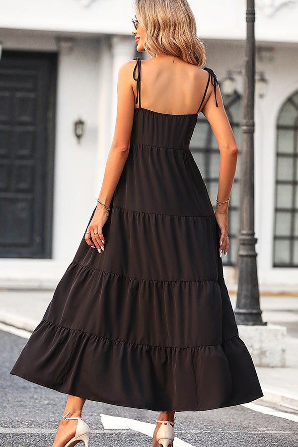 Lace Patchwork Solid Color Slip Dress - Image 5