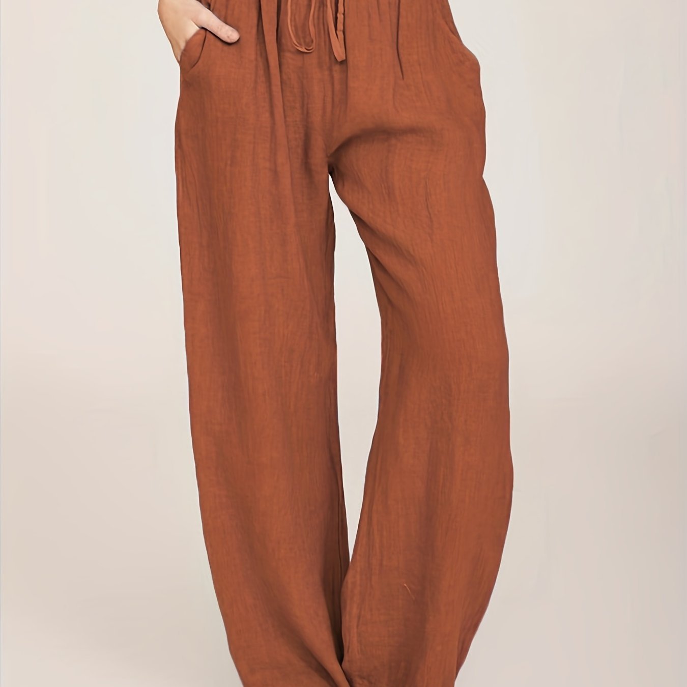Drawstring Wide Leg Pants, Solid Loose Palazzo Pants, Casual Every Day Pants, Women??s Clothing - Image 9
