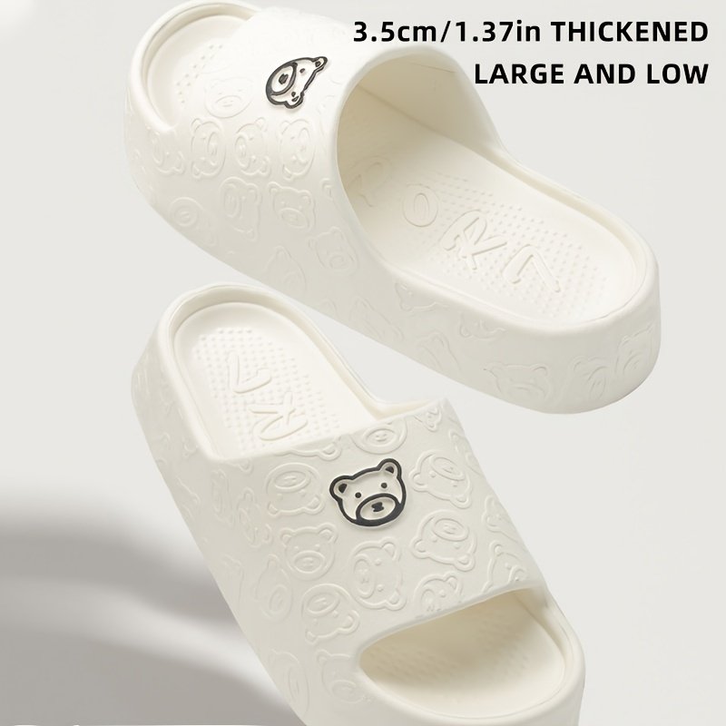 Cute Cartoon Bear Pattern Slides, Casual Soft Sole Pillow Slides, Comfortable Indoor Home Slides - Image 8