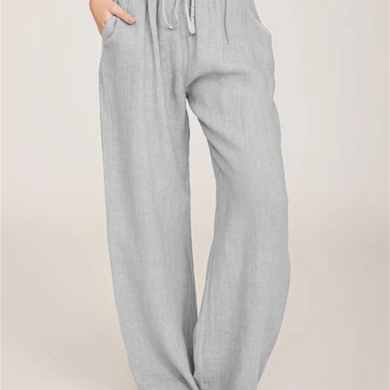 Drawstring Wide Leg Pants, Solid Loose Palazzo Pants, Casual Every Day Pants, Women??s Clothing - Image 2
