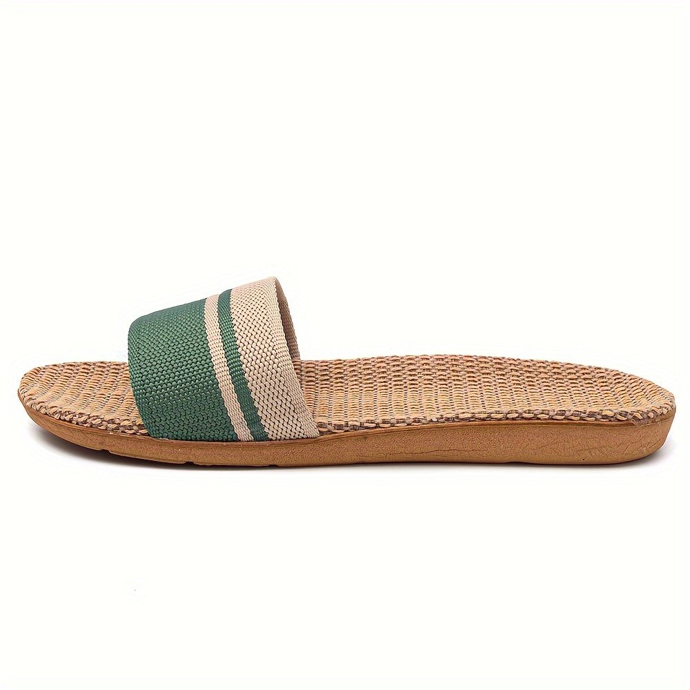 Striped Pattern Slides, Casual Open Toe Flat Summer Shoes, Comfortable Indoor Home Slides - Image 11