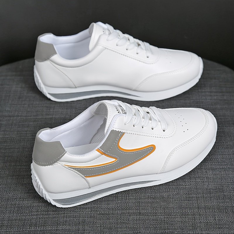 Women??s Colorblock Casual Sneakers, Lace Up Platform Soft Sole Jogging Shoes, Low-top Breathable Fitness Shoes
