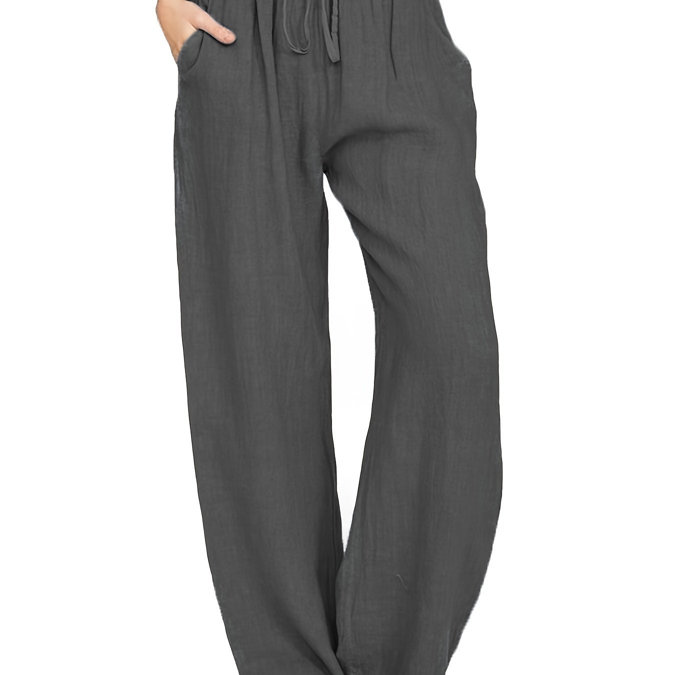 Drawstring Wide Leg Pants, Solid Loose Palazzo Pants, Casual Every Day Pants, Women??s Clothing - Image 8