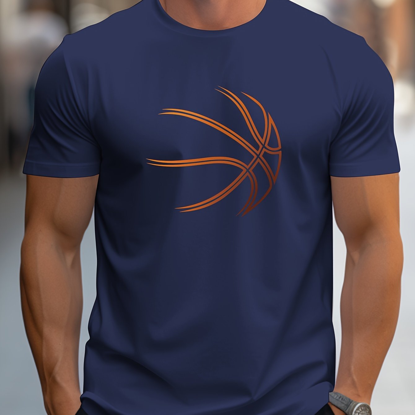 Basketball Graphic Print Men??s Creative Top, Casual Short Sleeve Crew Neck T-shirt, Men??s Clothing For Summer Outdoor - Image 5