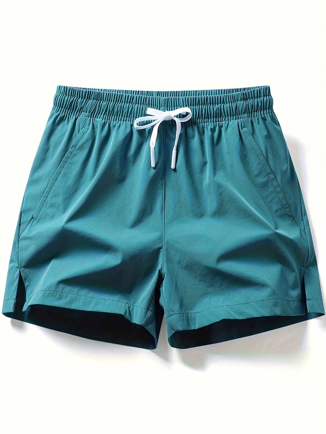 Men??s Solid Drawstring Casual Shorts With Pockets, Summer Sports, Summer Daily, Gym, Running