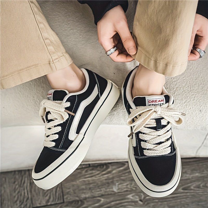 Men??s Classic Striped Trendy Skateboard Shoes Lace Up Non Slip Low Top Comfy Sneakers For Outdoor Walking Jogging Campus Street Holiday All Seasons - Image 9