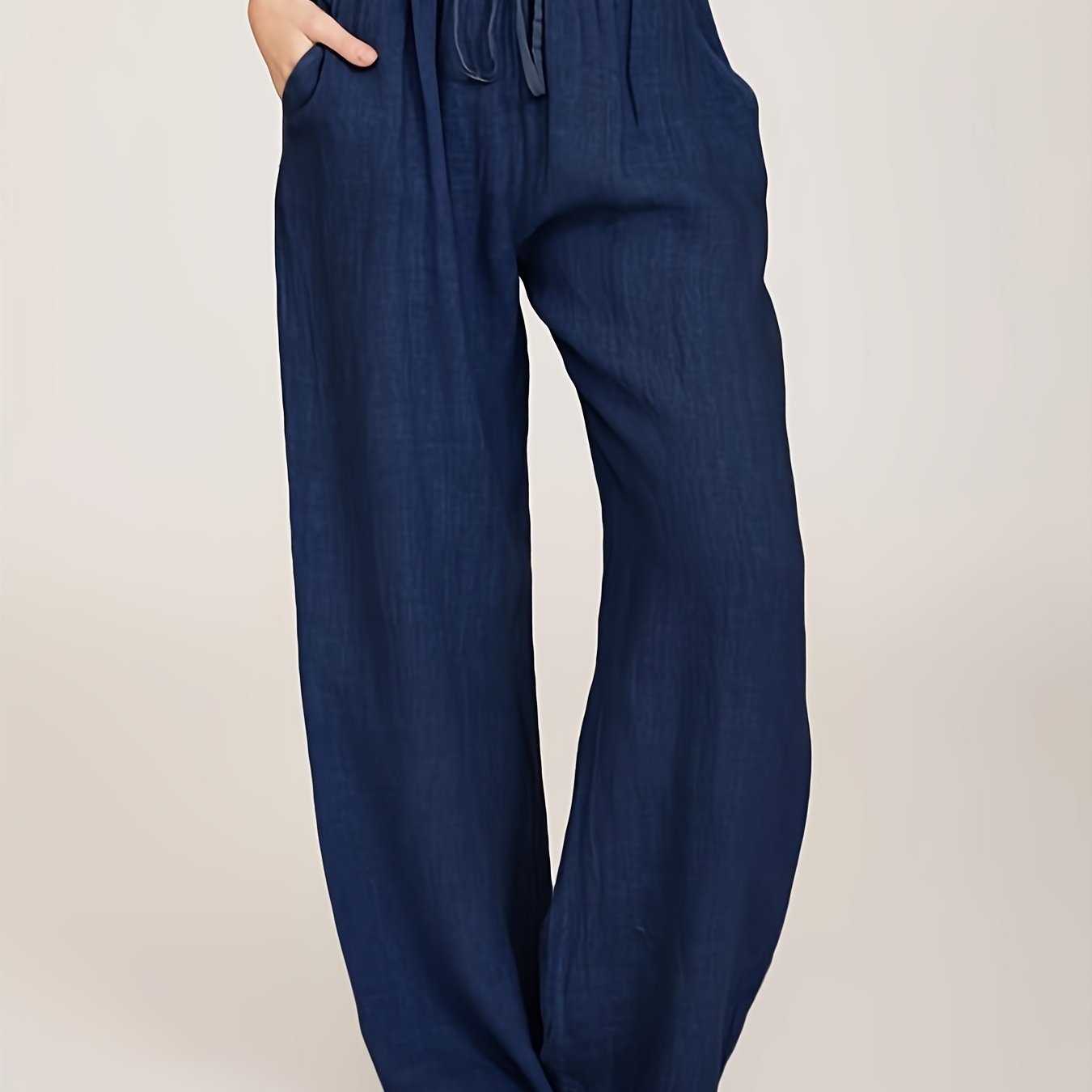 Drawstring Wide Leg Pants, Solid Loose Palazzo Pants, Casual Every Day Pants, Women??s Clothing - Image 7