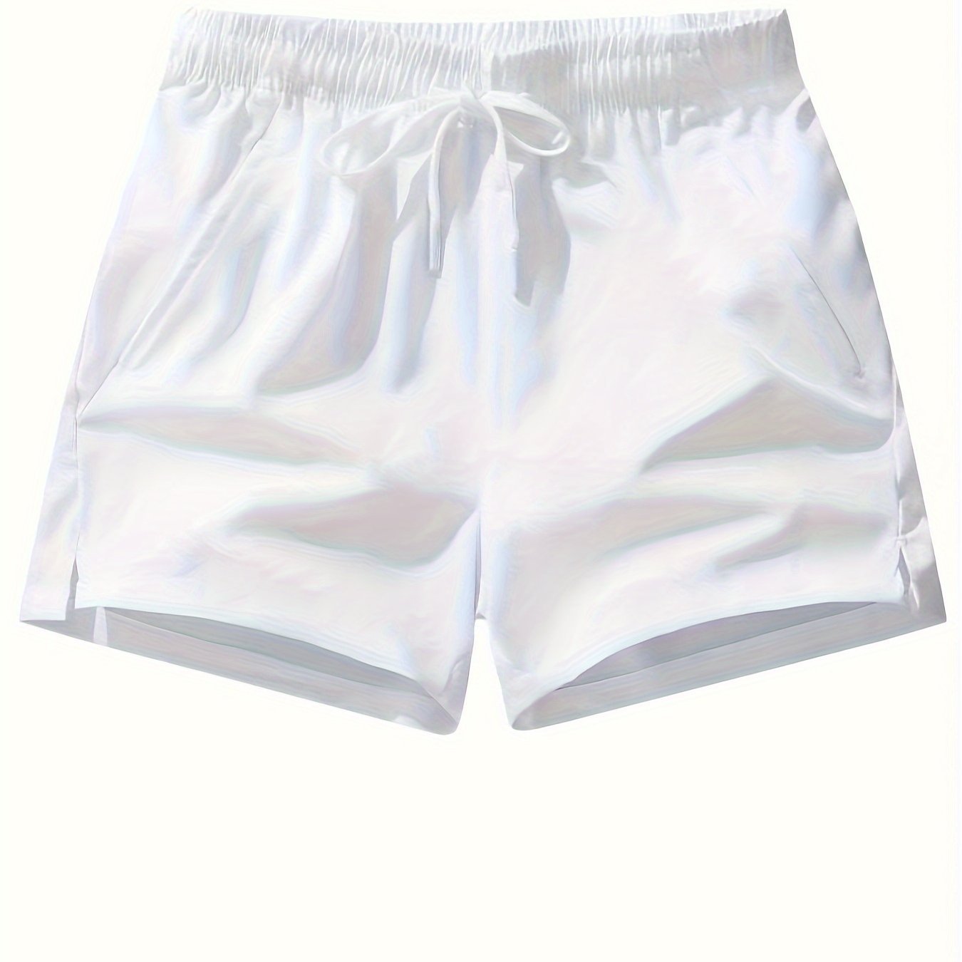 Men??s Solid Drawstring Casual Shorts With Pockets, Summer Sports, Summer Daily, Gym, Running - Image 3