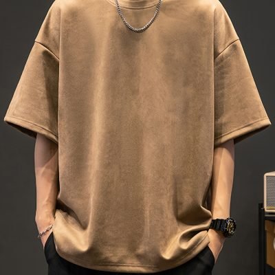 Solid Loose Crew Neck Short Sleeve T-shirt For Men, Casual Summer T-Shirt For Daily Wear And Vacation Resorts