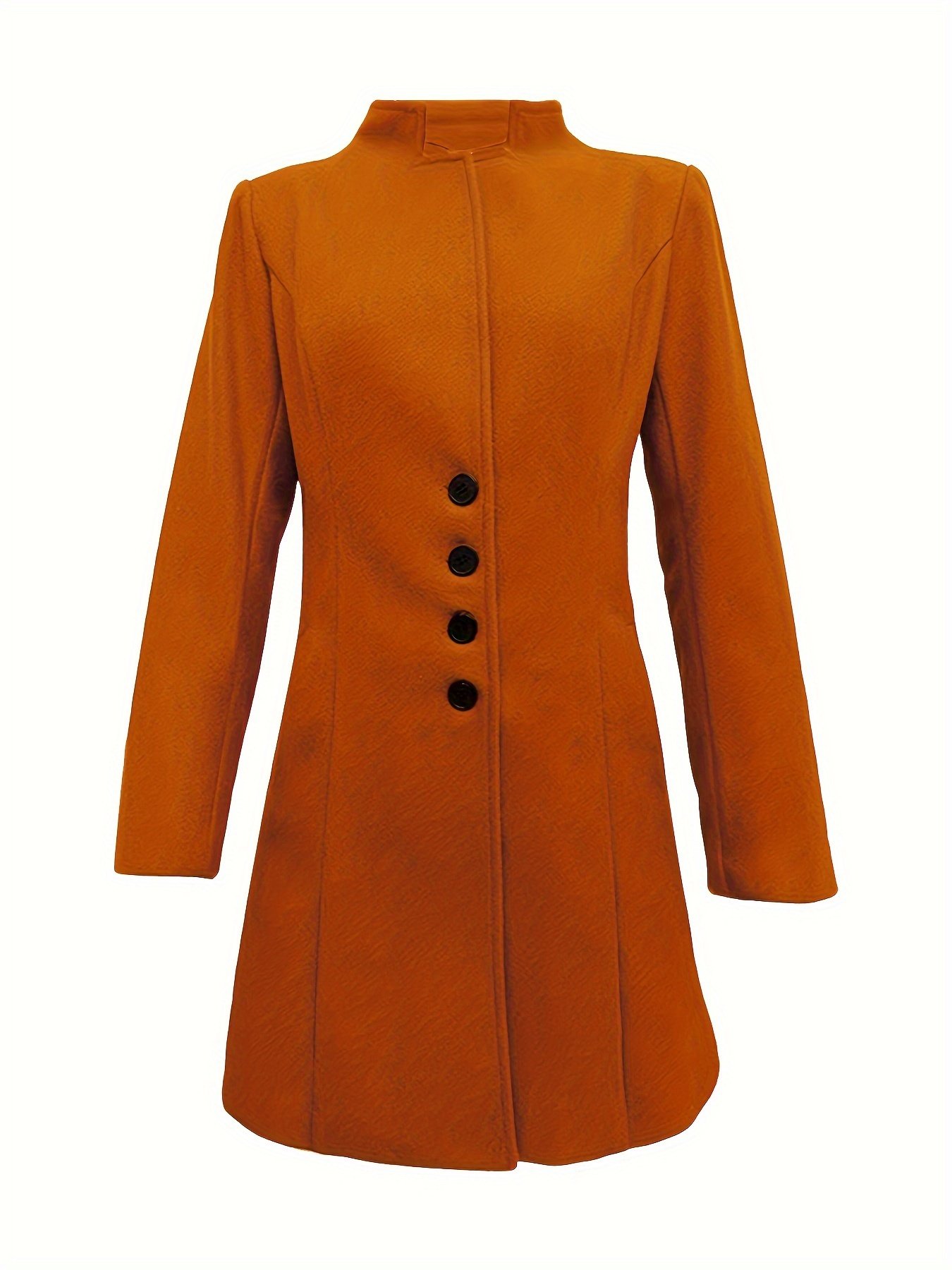 Single Breasted Solid Coat, Elegant Long Sleeve Versatile Outerwear, Women??s Clothing - Image 14