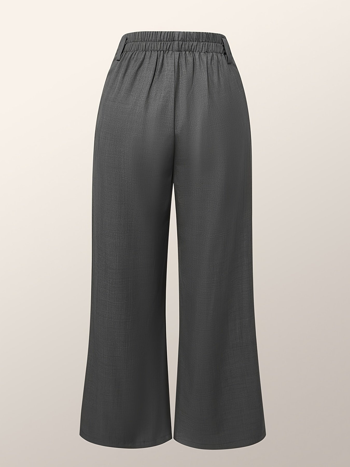 Solid Color Wide Leg Pants, Casual Split Hem Loose Suit Pants For Spring & Summer, Women??s Clothing - Image 3