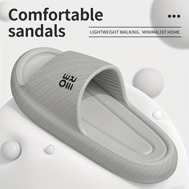 Simple Letter Design Slides, Casual Open Toe Soft Sole Shoes, Comfortable Indoor Home Bathroom Shower Slides - Image 17