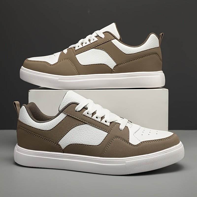 Men??s Old School Style Colour Block Skateboard Shoes, Comfy Non Slip Lace Up Breathable Sneakers For Men??s Outdoor Activities - Image 8
