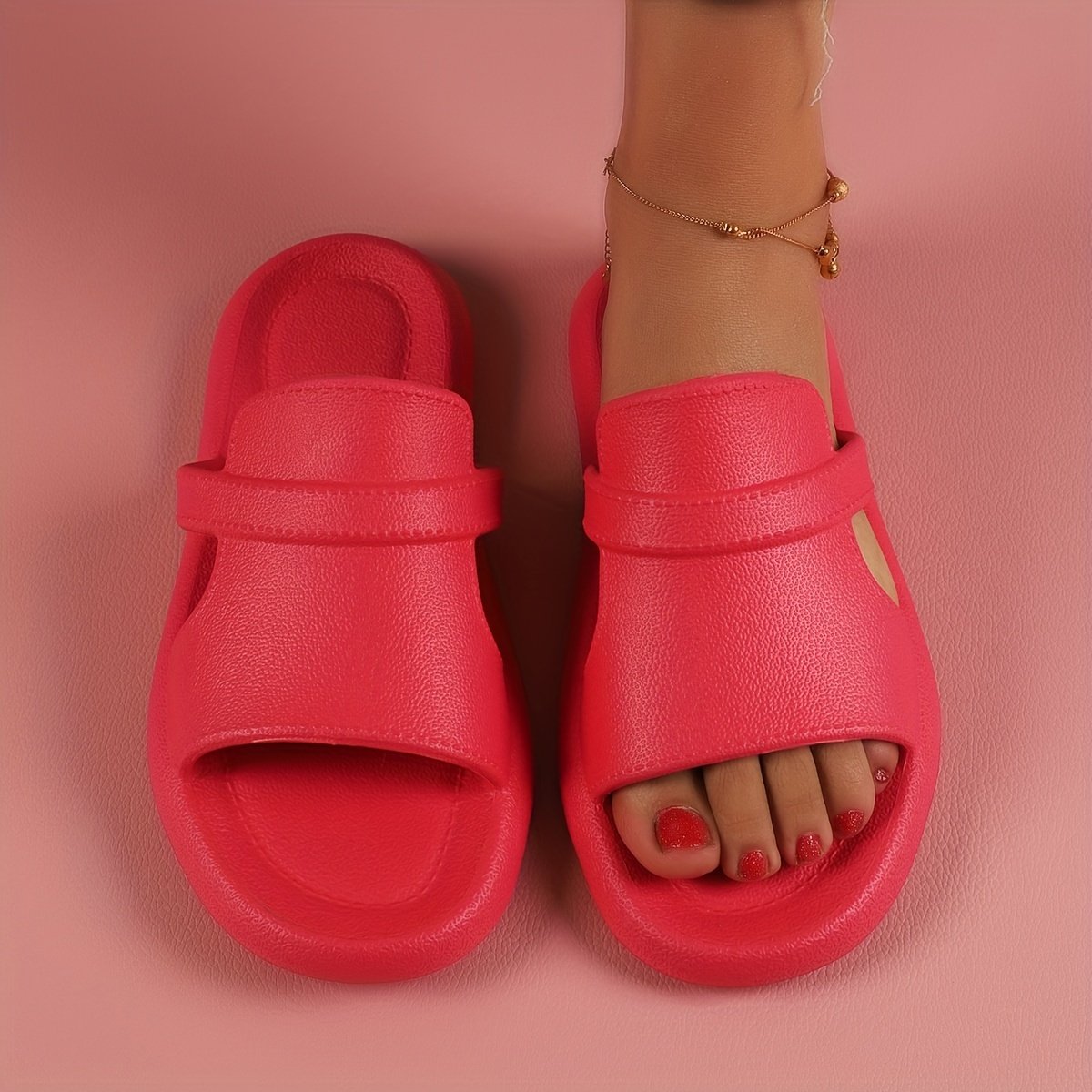 Women??s Solid Color Slide Shoes, Comfy Unisex Open Toe Summer Shoes, Lightweight Indoor & Outdoor Slides Koningsdag/King??s Day - Image 4