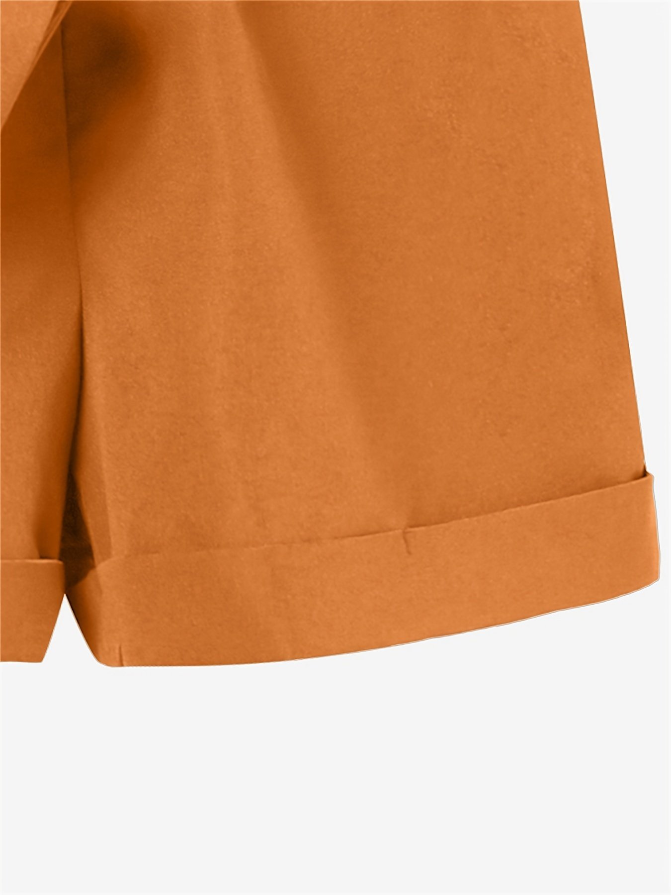Casual Solid Two-piece Set, Open Front Lapel Neck Top & Skinny High Waist Shorts Outfits, Women??s Clothing - Image 11