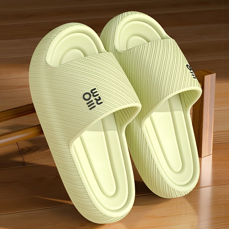 Simple Letter Design Slides, Casual Open Toe Soft Sole Shoes, Comfortable Indoor Home Bathroom Shower Slides - Image 8