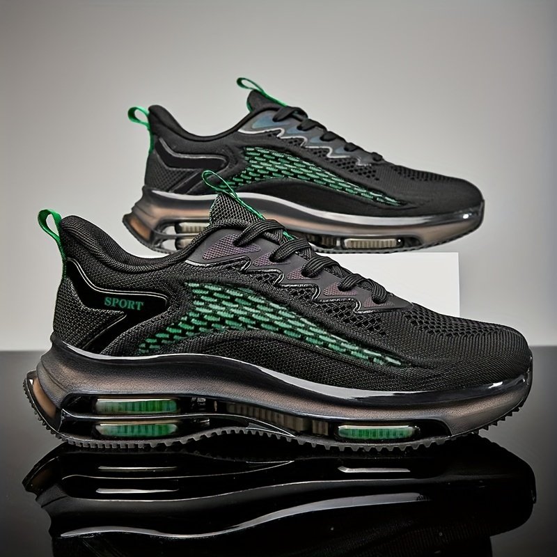 Men??s Trendy Woven Knit Breathable Running Shoes With Air Cushion, Comfy Non Slip Durable Sneakers For Men??s Outdoor Activities - Image 3