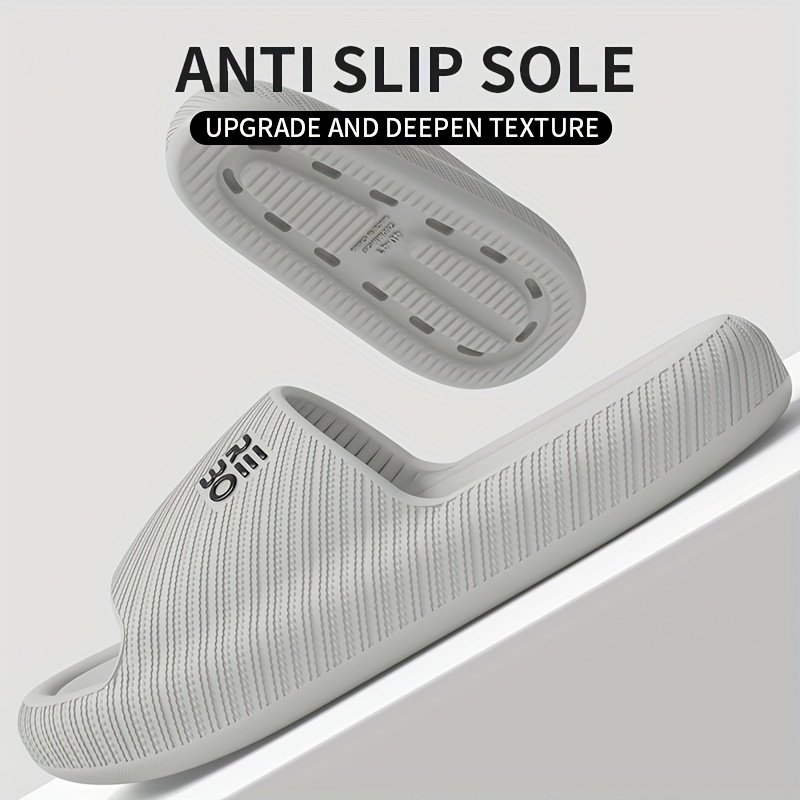 Simple Letter Design Slides, Casual Open Toe Soft Sole Shoes, Comfortable Indoor Home Bathroom Shower Slides - Image 10