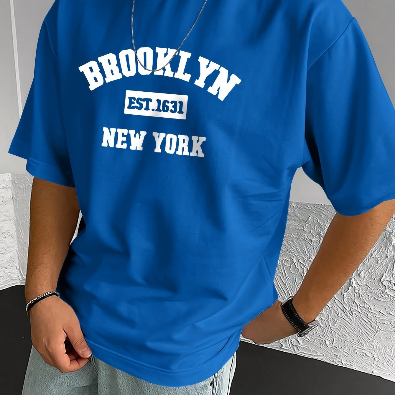 ?? Brooklyn ?? Stylish Print Summer & Spring Tee For Men, Casual Short Sleeve Fashion Style T-Shirt, Sporty New Arrival Novelty Top For Leisure - Image 8