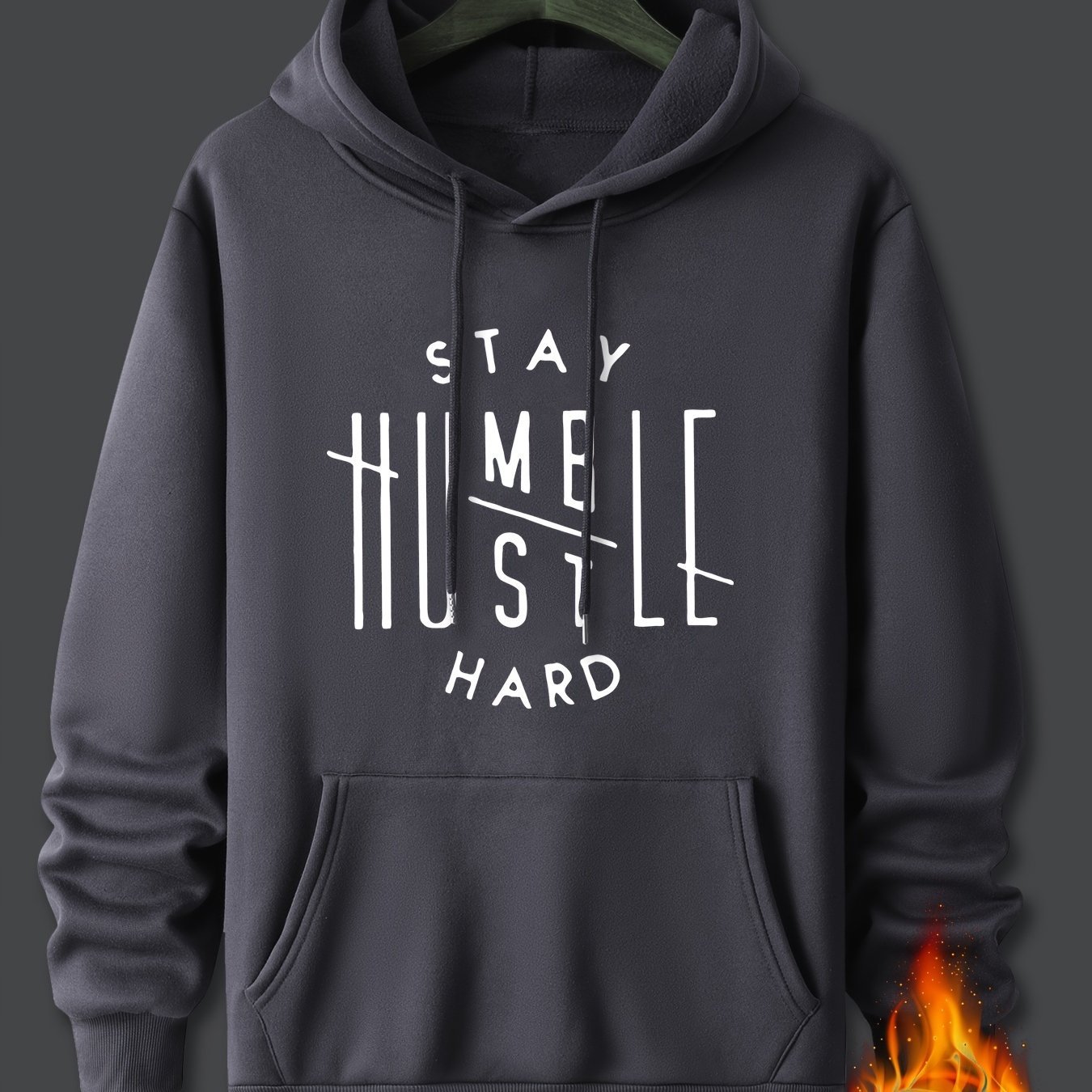 Stay Humble & Hustle Print Hoodie, Cool Hoodies For Men, Men??s Casual Graphic Design Pullover Hooded Sweatshirt With Kangaroo Pocket Streetwear For Winter Fall, As Gifts - Image 14