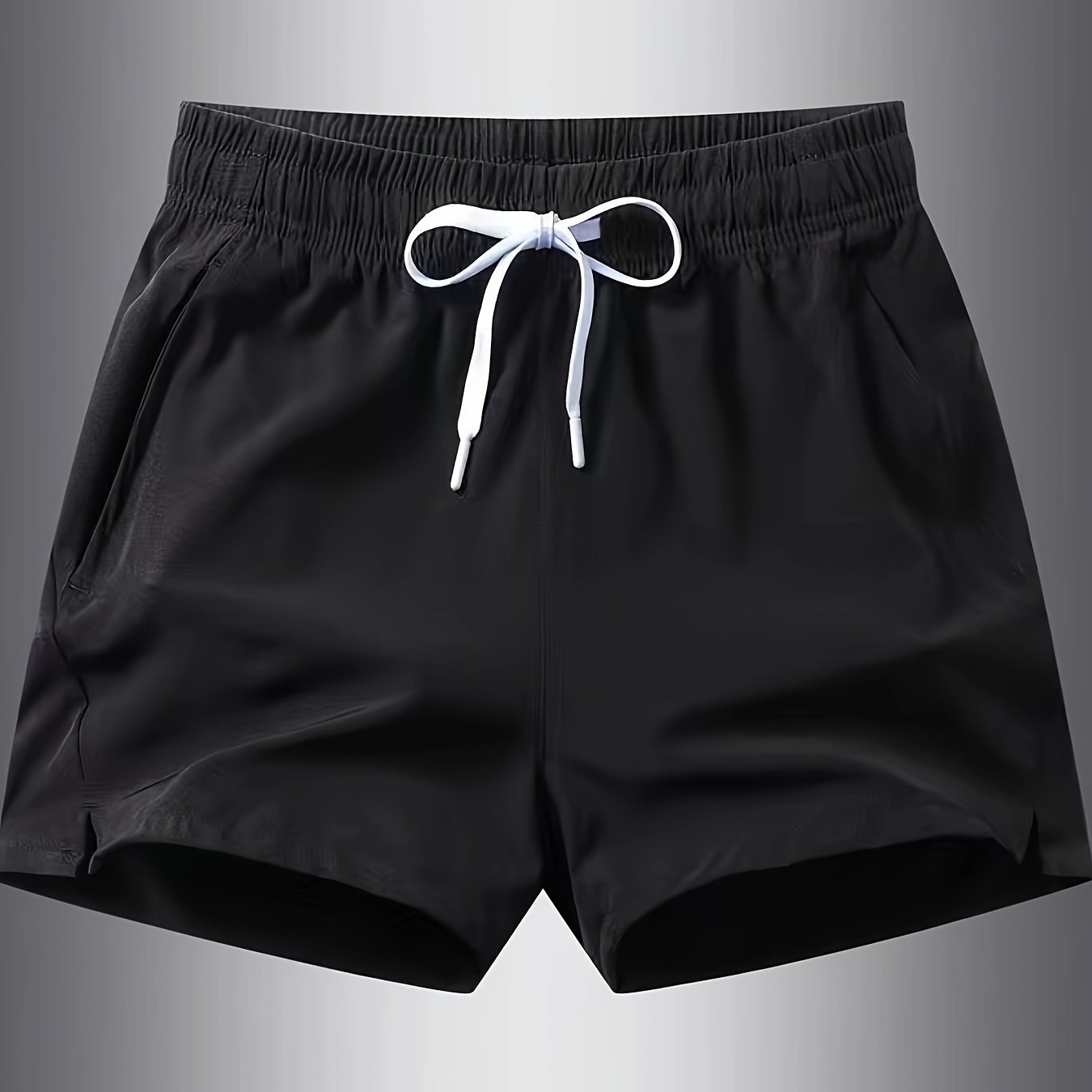 Men??s Solid Drawstring Casual Shorts With Pockets, Summer Sports, Summer Daily, Gym, Running - Image 7