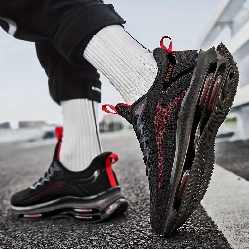 Men??s Trendy Woven Knit Breathable Running Shoes With Air Cushion, Comfy Non Slip Durable Sneakers For Men??s Outdoor Activities - Image 10