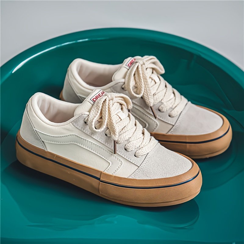 Men??s Classic Striped Trendy Skateboard Shoes Lace Up Non Slip Low Top Comfy Sneakers For Outdoor Walking Jogging Campus Street Holiday All Seasons - Image 3
