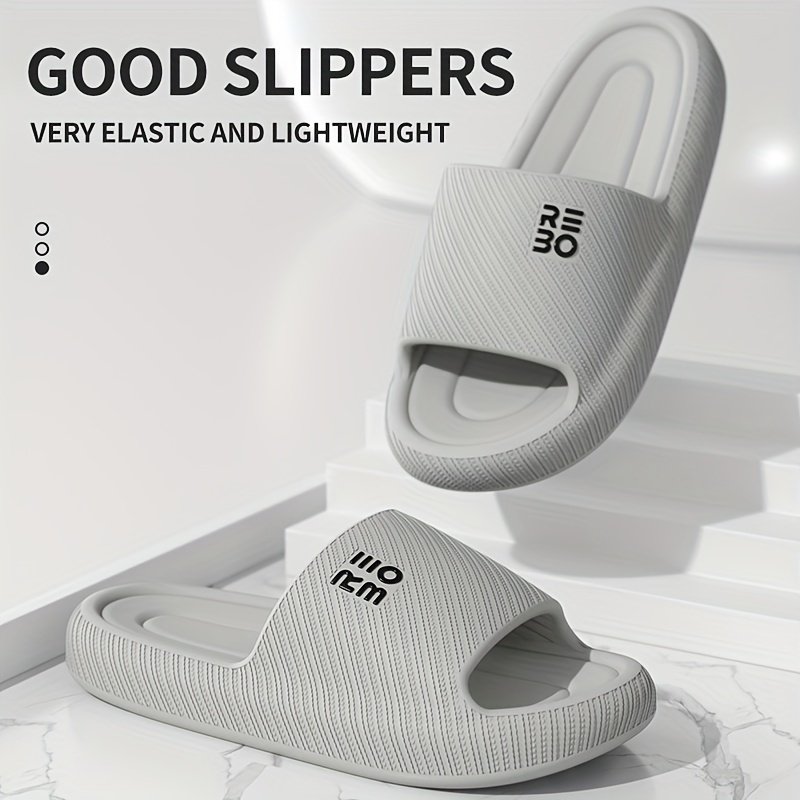 Simple Letter Design Slides, Casual Open Toe Soft Sole Shoes, Comfortable Indoor Home Bathroom Shower Slides - Image 15