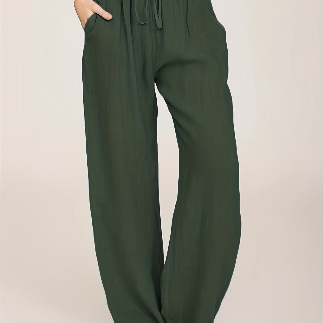 Drawstring Wide Leg Pants, Solid Loose Palazzo Pants, Casual Every Day Pants, Women??s Clothing - Image 10