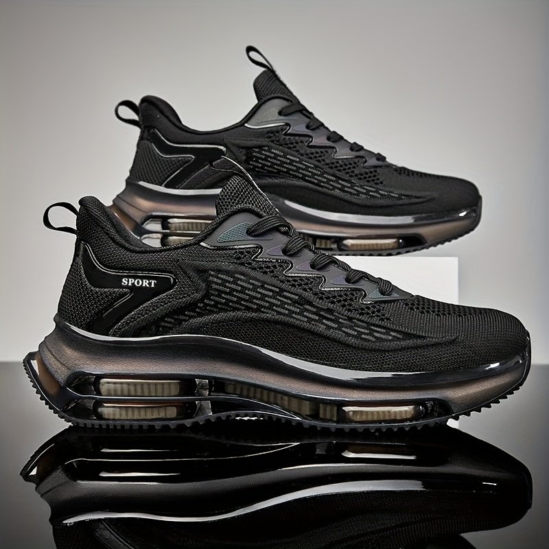 Men??s Trendy Woven Knit Breathable Running Shoes With Air Cushion, Comfy Non Slip Durable Sneakers For Men??s Outdoor Activities - Image 4