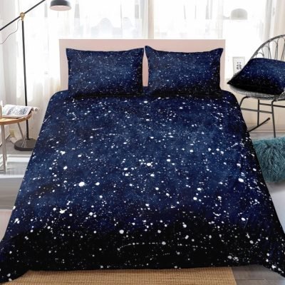 2/3-Piece Blue Space Star Constellation Print Duvet Cover Set