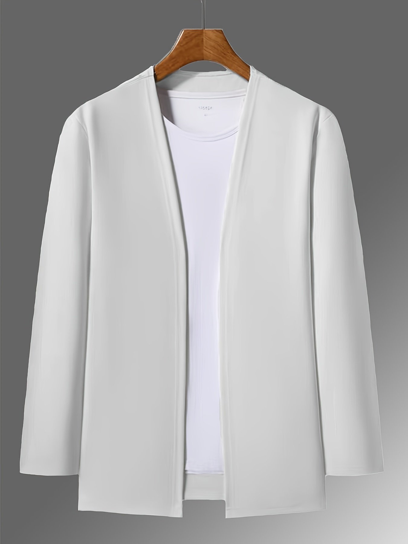 Men??s Solid Knitted Cardigan, Casual Breathable Long Sleeve Slim-fit Open Front Sweater For Outdoor Activities - Image 16