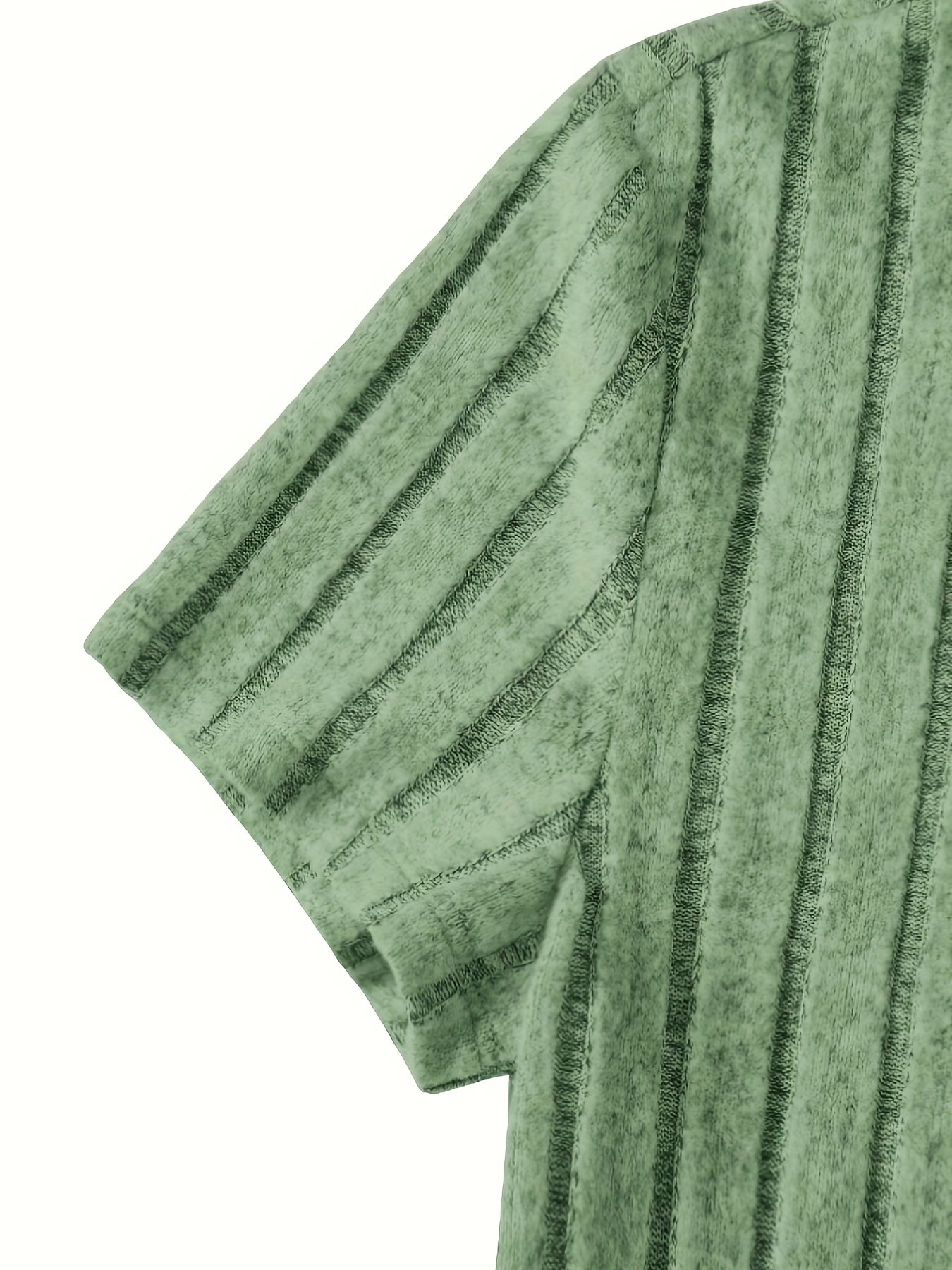 Solid Ribbed Crop T-Shirt, Casual Crew Neck Short Sleeve Top, Women??s Clothing - Image 11