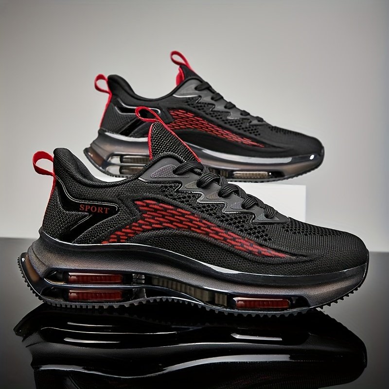 Men??s Trendy Woven Knit Breathable Running Shoes With Air Cushion, Comfy Non Slip Durable Sneakers For Men??s Outdoor Activities - Image 2