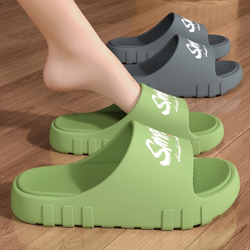 Letter Print EVA Pillow Slides, Lightweight Soft Sole Comfort Home Shower Slides, Non-slip Beach Slides - Image 16