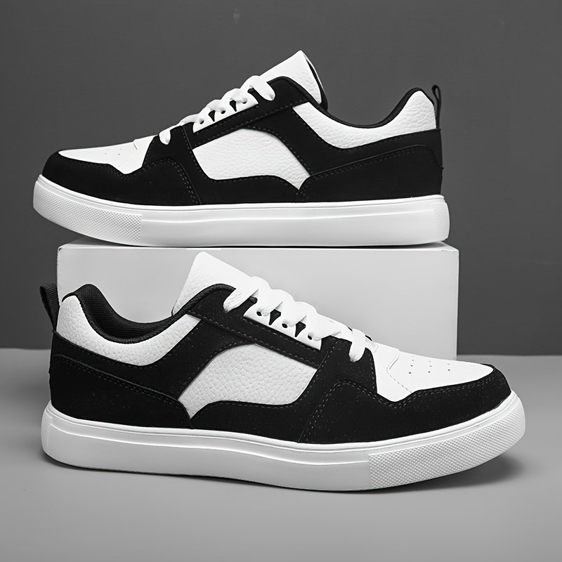 Men??s Old School Style Colour Block Skateboard Shoes, Comfy Non Slip Lace Up Breathable Sneakers For Men??s Outdoor Activities - Image 6