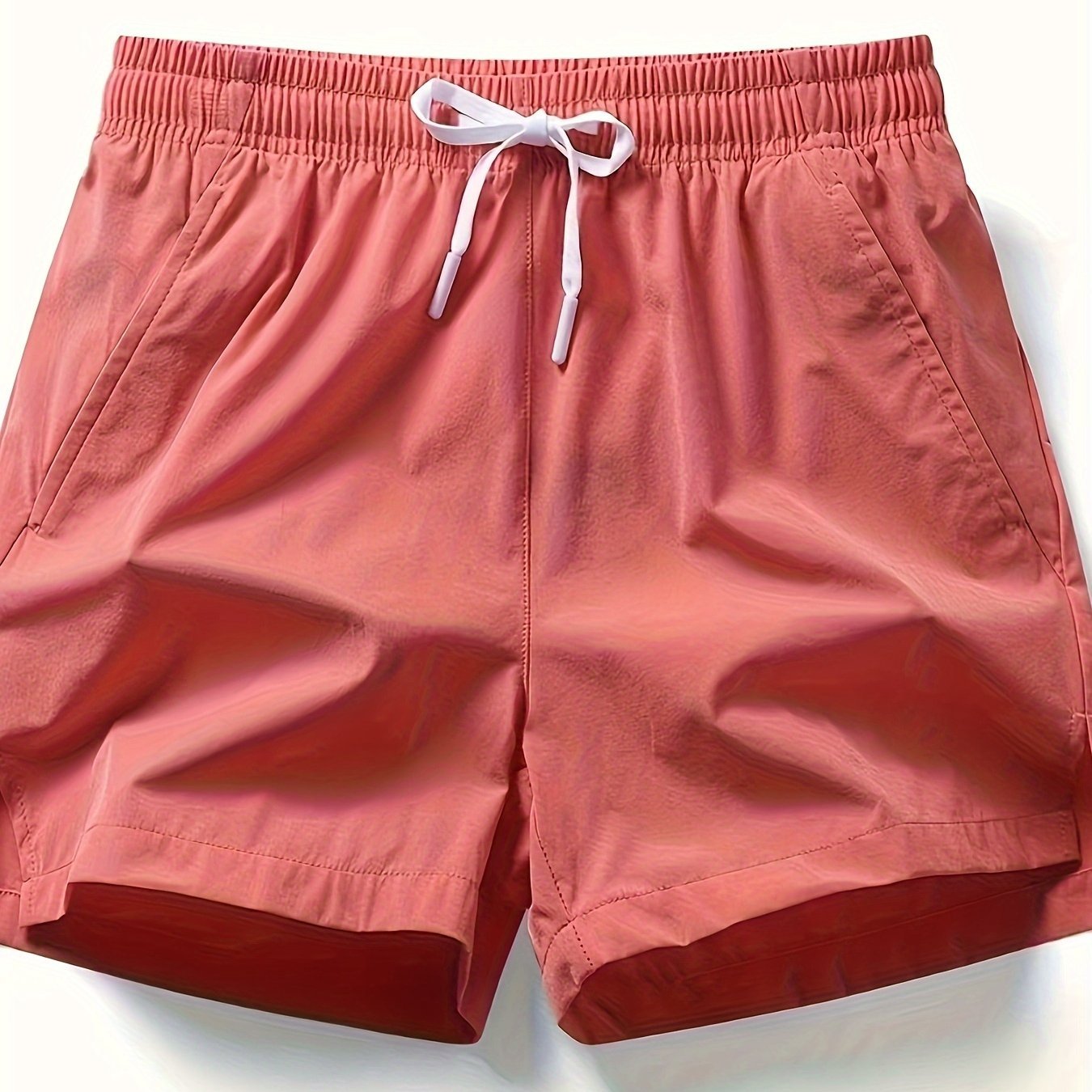Men??s Solid Drawstring Casual Shorts With Pockets, Summer Sports, Summer Daily, Gym, Running - Image 6