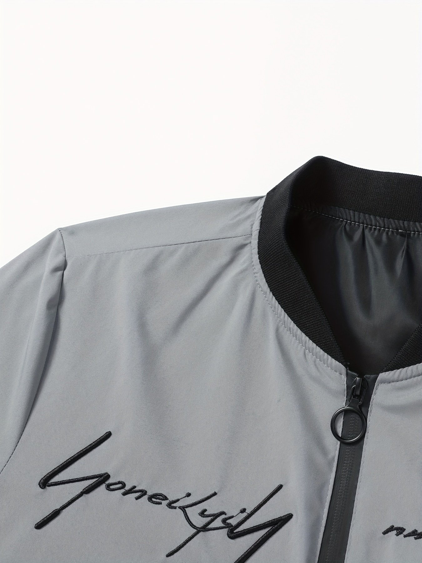 Men??s Letter Embroidered Casual Bomber Jacket Gifts Best Sellers - Image 10