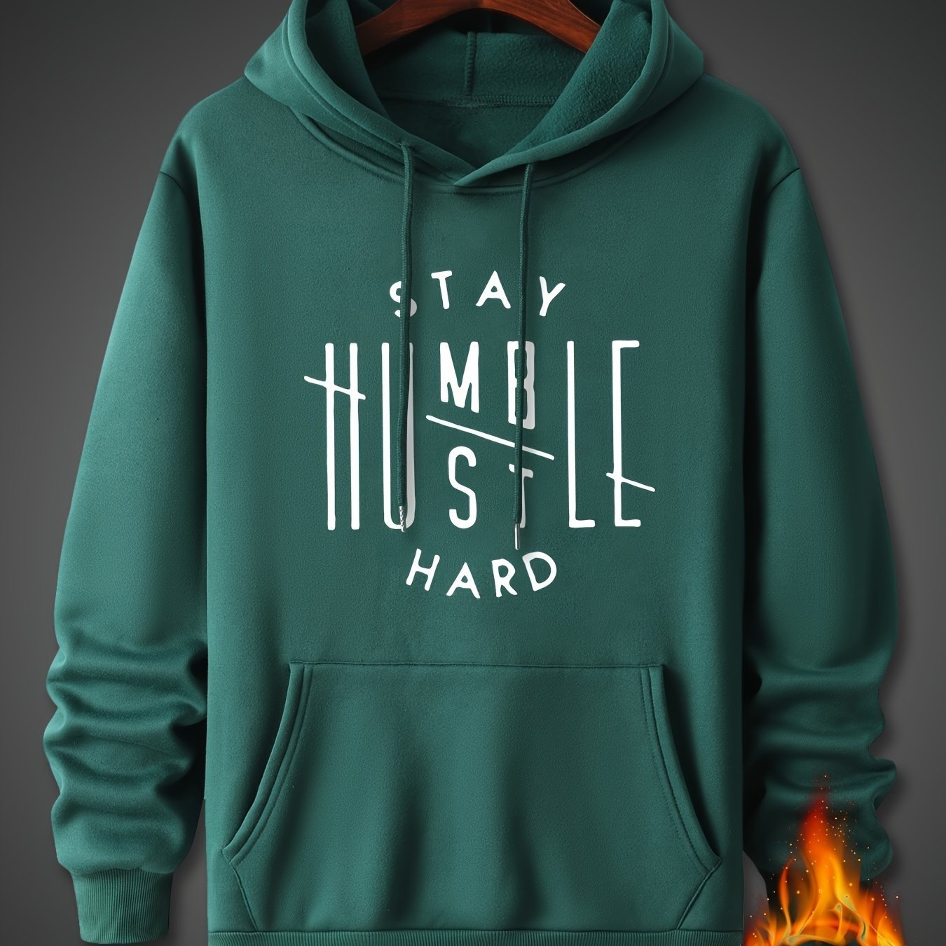 Stay Humble & Hustle Print Hoodie, Cool Hoodies For Men, Men??s Casual Graphic Design Pullover Hooded Sweatshirt With Kangaroo Pocket Streetwear For Winter Fall, As Gifts - Image 10