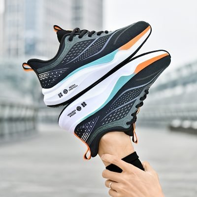 Men??s Trendy Woven Knit Breathable Running Shoes, Comfy Non Slip Durable Soft Sole Sneakers For Men??s Outdoor Activities