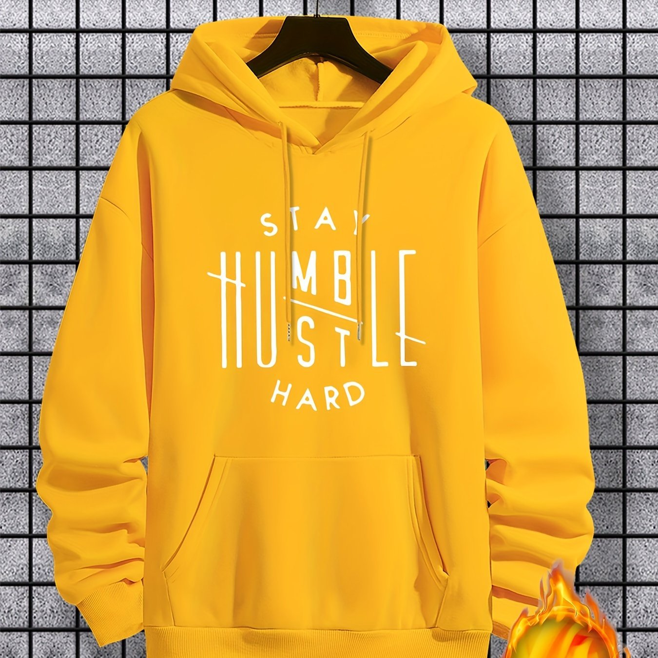 Stay Humble & Hustle Print Hoodie, Cool Hoodies For Men, Men??s Casual Graphic Design Pullover Hooded Sweatshirt With Kangaroo Pocket Streetwear For Winter Fall, As Gifts - Image 5