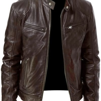 2023 Autumn And Winter New Zipper Cardigan Pocket PU Leather Small Stand Collar MotorcycleJacket Coat Men??s Coat