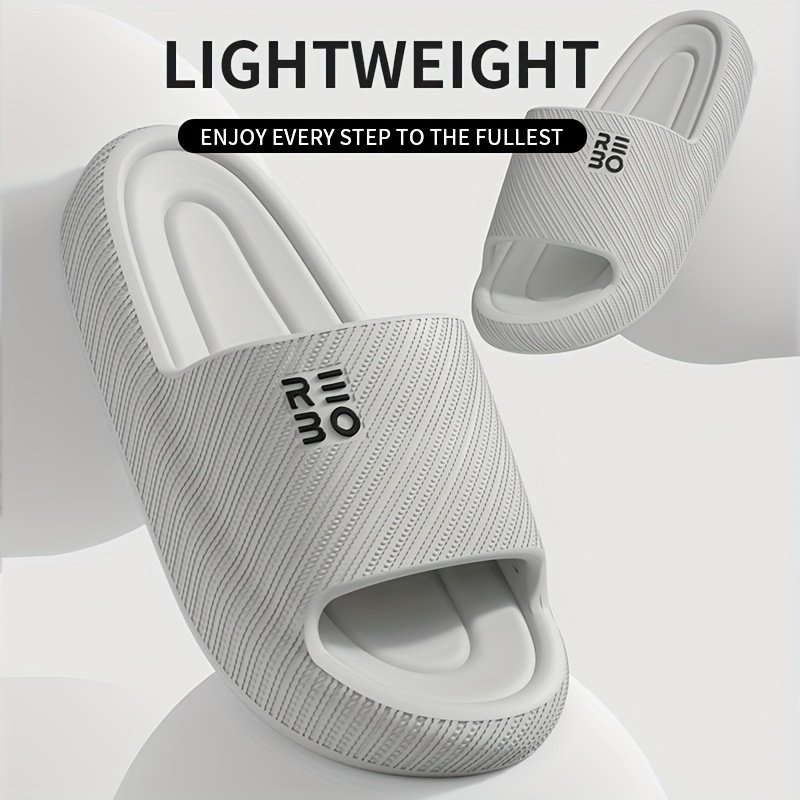 Simple Letter Design Slides, Casual Open Toe Soft Sole Shoes, Comfortable Indoor Home Bathroom Shower Slides - Image 13